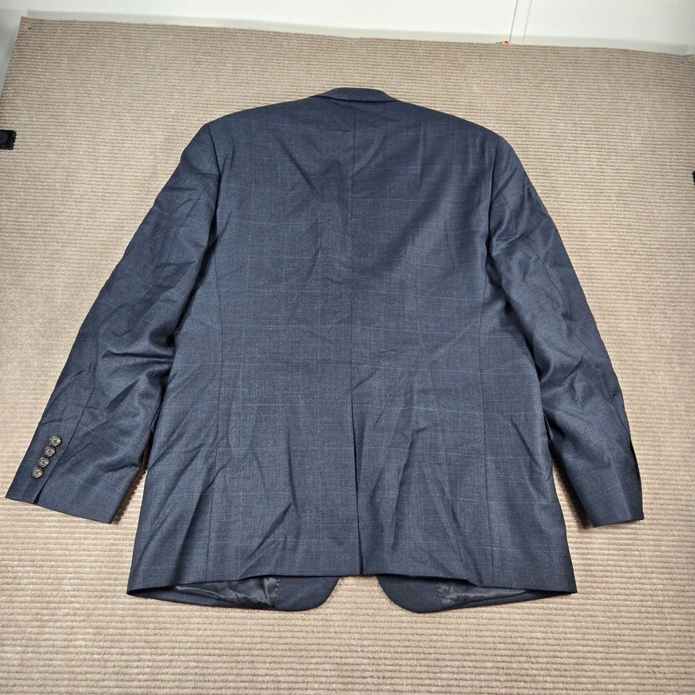 Lauren Ralph Lauren Mens 42R 38x29 Blue Windowpane‎ Check 100% Wool Suit